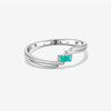 Wholesale Women's Unisex S925 Sterling Silver Square Geometric Ring With Electroplating Platinum And 18K Gold
