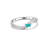 Wholesale Women's Unisex S925 Sterling Silver Square Geometric Ring With Electroplating Platinum And 18K Gold