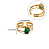 Wholesale Women's Universal Eggshaped And Fruitshaped Colorful Zircon Titanium Steel Ring With Inlaid Gold And Geometric Light Luxury Style