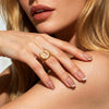 Wholesale Women's Ushaped Geometric Stainless Steel And Titanium Steel Ring With Pvd Furnace Vacuum Real Gold Plating