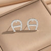 Wholesale Women's Ushaped Horseshoe Copper Necklace Set With Microinlaid Zircon And Electroplated Design Cross Chain