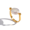 Wholesale Women's Ushaped Natural Freshwater Baroque Pearl Ring In Stainless Steel With Pvd Furnace Vacuum Real Gold Plating Light Luxury Minimalist Style