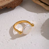 Wholesale Women's Ushaped Natural Freshwater Baroque Pearl Ring In Stainless Steel With Pvd Furnace Vacuum Real Gold Plating Light Luxury Minimalist Style
