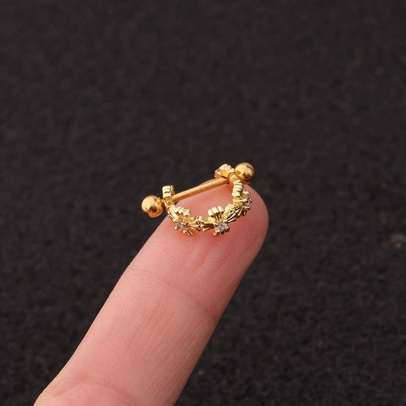 Wholesale Women's Ushaped Stainless Steel Zirconinlaid Ear Clip Jewelry
