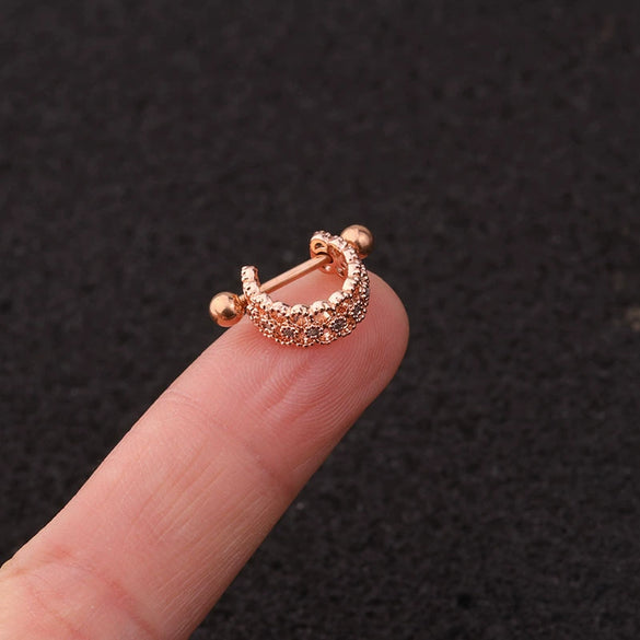 Wholesale Women's Ushaped Stainless Steel Zirconinlaid Ear Clip Jewelry