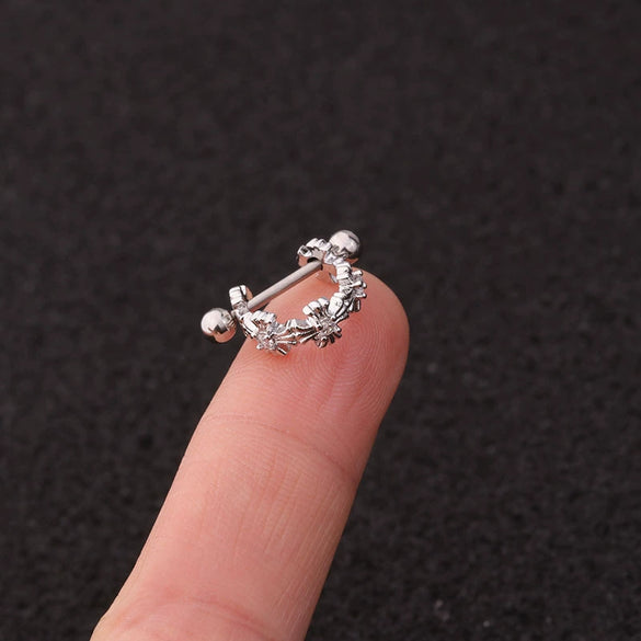 Wholesale Women's Ushaped Stainless Steel Zirconinlaid Ear Clip Jewelry