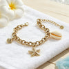 Wholesale Women's Vacation Style Geometric Shell And Starfish Stainless Steel Vacuum Plated Bracelet
