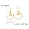 Wholesale Women's Vacation Style Minimalist Alloy Electroplated Irregular Starfish Shell Geometric And Animal Pattern Earrings