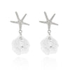 Wholesale Women's Vacation Style Minimalist Animal Zodiac Starfish Pearl Shell Pendant Earrings Made Of Alloy And Steel With Electroplating