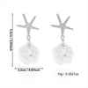 Wholesale Women's Vacation Style Minimalist Animal Zodiac Starfish Pearl Shell Pendant Earrings Made Of Alloy And Steel With Electroplating