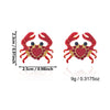 Wholesale Women's Vacation Style Minimalist Electroplated Alloy Earrings With Crab And Starfish Animal Patterns