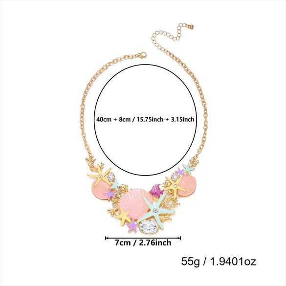 Wholesale Women's Vacation Style Minimalist Star Shape Alloy Electroplated Necklace