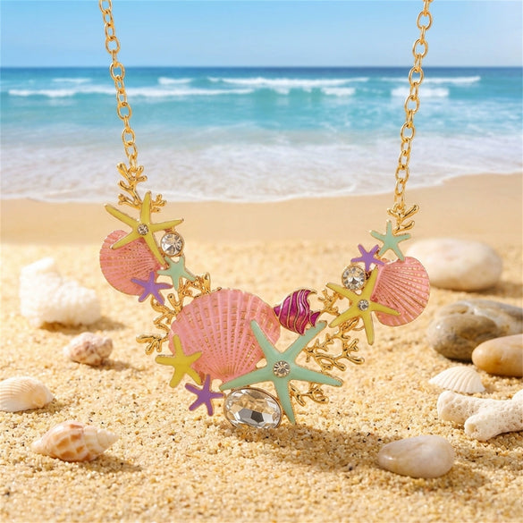 Wholesale Women's Vacation Style Minimalist Star Shape Alloy Electroplated Necklace