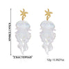 Wholesale Women's Vacation Style Minimalist Starfish Gradient Jellyfish Acrylic Electroplated Steel Earrings