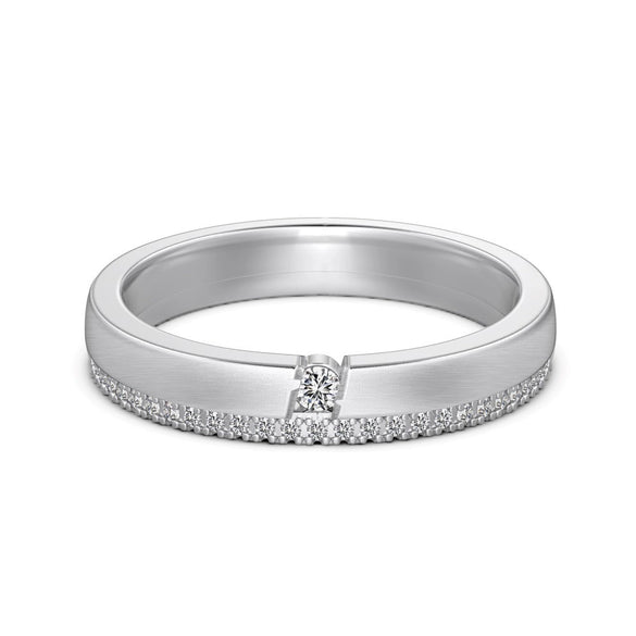 Wholesale Women's Valentine's Day Ring 925 Sterling Silver Geometric Frosted Wiredrawing Microinlaid Zircon Electroplated Ring