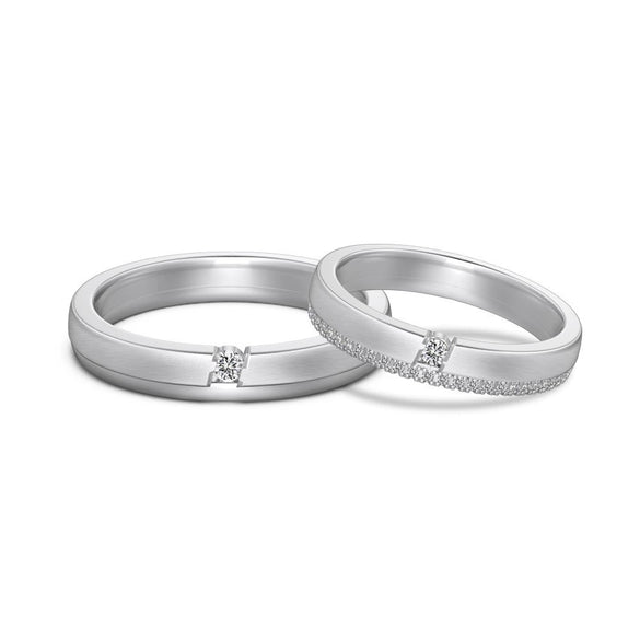Wholesale Women's Valentine's Day Ring 925 Sterling Silver Geometric Frosted Wiredrawing Microinlaid Zircon Electroplated Ring