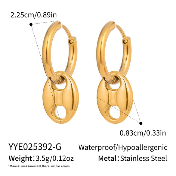 Wholesale Women's Versatile Electroplated Stainless Steel Heart Shape Hollow Earrings