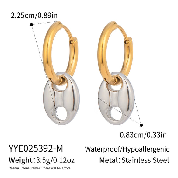 Wholesale Women's Versatile Electroplated Stainless Steel Heart Shape Hollow Earrings