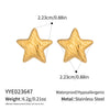 Wholesale Women's Versatile Style Stainless Steel Electroplated Star Earrings