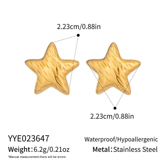 Wholesale Women's Versatile Style Stainless Steel Electroplated Star Earrings