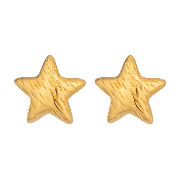 Wholesale Women's Versatile Style Stainless Steel Electroplated Star Earrings