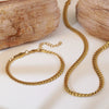 Wholesale Women's Vervain Wheat Jewelry Set With Horse Whip Chain Stainless Steel Electroplated