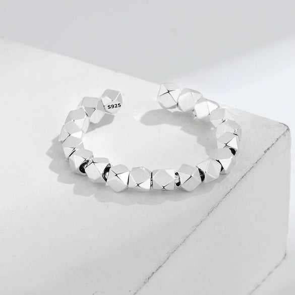 Wholesale Women's Vintage Broken Open Ring S925 Sterling Silver Geometric Electroplated