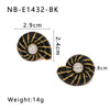 Wholesale Women's Vintage Cute Stainless Steel Earrings With Oil Drop Imitation Enamel And Geometric Pattern 18K Vacuum Plated In Furnace