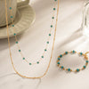 Wholesale Women's Vintage Doublelayer Beaded Stainless Steel And Titanium Steel Goldplated Geometric Style Necklace