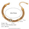 Wholesale Women's Vintage Fashion Geometric Stainless Steel 18K Gold Plated Micro Inlaid Natural Stone Devil's Eye Bracelet