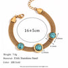 Wholesale Women's Vintage Fashion Geometric Stainless Steel 18K Gold Plated Micro Inlaid Natural Stone Devil's Eye Bracelet
