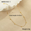 Wholesale Women's Vintage Fashion Stacked Multilayer Golden Bead Stainless Steel Geometric Necklace With Electroplating