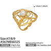Wholesale Women's Vintage Floral Geometric Design Stainless Steel Index Finger Ring Set Pvd Plated With 18K Gold
