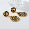 Wholesale Women's Vintage Geometric Acrylic Alloy Earrings With Leopard Pattern And Electroplating