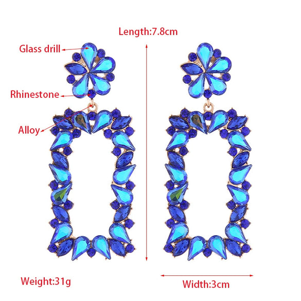 Wholesale Women's Vintage Geometric Alloy S925 Silver Needle Earrings With Diamond