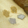 Wholesale Women's Vintage Geometric Asymmetrical Straw Patch Stainless Steel 18K Electroplated Gold Earrings