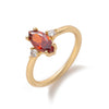 Wholesale Women's Vintage Geometric Copper December Birthstone Ring With 18K Real Gold Vacuum Electroplating