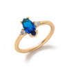 Wholesale Women's Vintage Geometric Copper December Birthstone Ring With 18K Real Gold Vacuum Electroplating