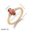 Wholesale Women's Vintage Geometric Copper December Birthstone Ring With 18K Real Gold Vacuum Electroplating