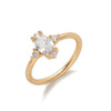 Wholesale Women's Vintage Geometric Copper December Birthstone Ring With 18K Real Gold Vacuum Electroplating
