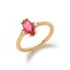 Wholesale Women's Vintage Geometric Copper December Birthstone Ring With 18K Real Gold Vacuum Electroplating
