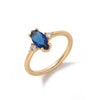Wholesale Women's Vintage Geometric Copper December Birthstone Ring With 18K Real Gold Vacuum Electroplating