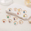 Wholesale Women's Vintage Geometric Copper December Birthstone Ring With 18K Real Gold Vacuum Electroplating