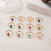 Wholesale Women's Vintage Geometric Copper December Birthstone Ring With 18K Real Gold Vacuum Electroplating