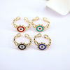 Wholesale Women's Vintage Geometric Copper Eye Ring With Oil Dripping Enamel And Electroplating