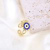 Wholesale Women's Vintage Geometric Copper Eye Ring With Oil Dripping Enamel And Electroplating