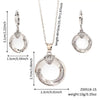 Wholesale Women's Vintage Geometric Copper Zircon Microembedded O Chain Necklace And Earrings Set With Electroplating