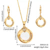 Wholesale Women's Vintage Geometric Copper Zircon Microembedded O Chain Necklace And Earrings Set With Electroplating