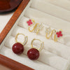 Wholesale Women's Vintage Geometric Dripping Oil Earrings With Electroplating