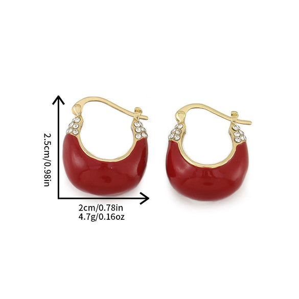 Wholesale Women's Vintage Geometric Dripping Oil Earrings With Electroplating